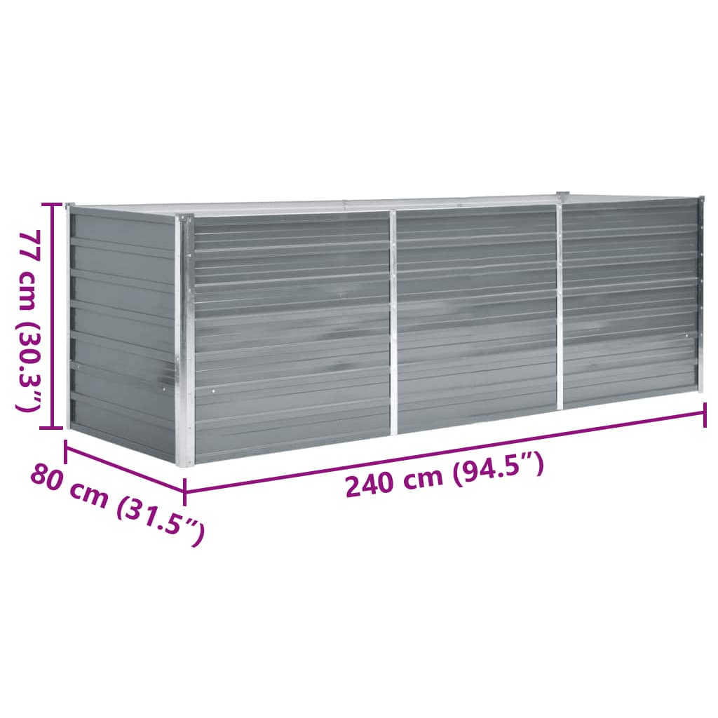 Garten-Hochbeet Verzinkter Stahl 240X80X77 Cm