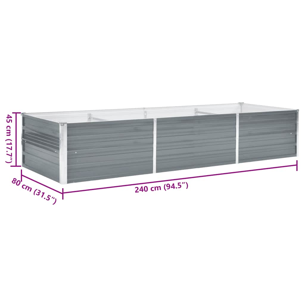 Garten-Hochbeet Verzinkter Stahl 240X80X45 Cm