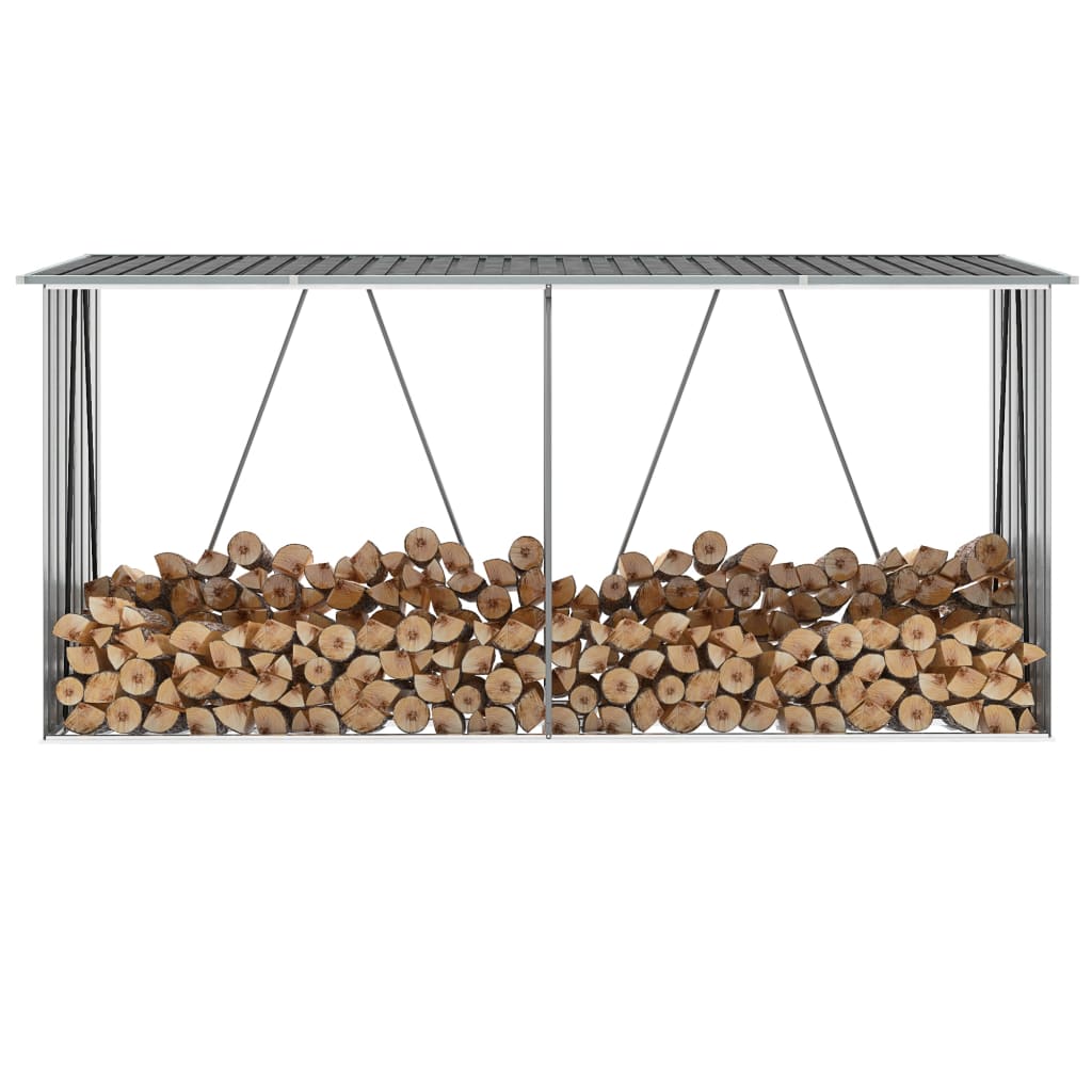 Brennholzlager Verzinkter Stahl 330X84X152 Cm