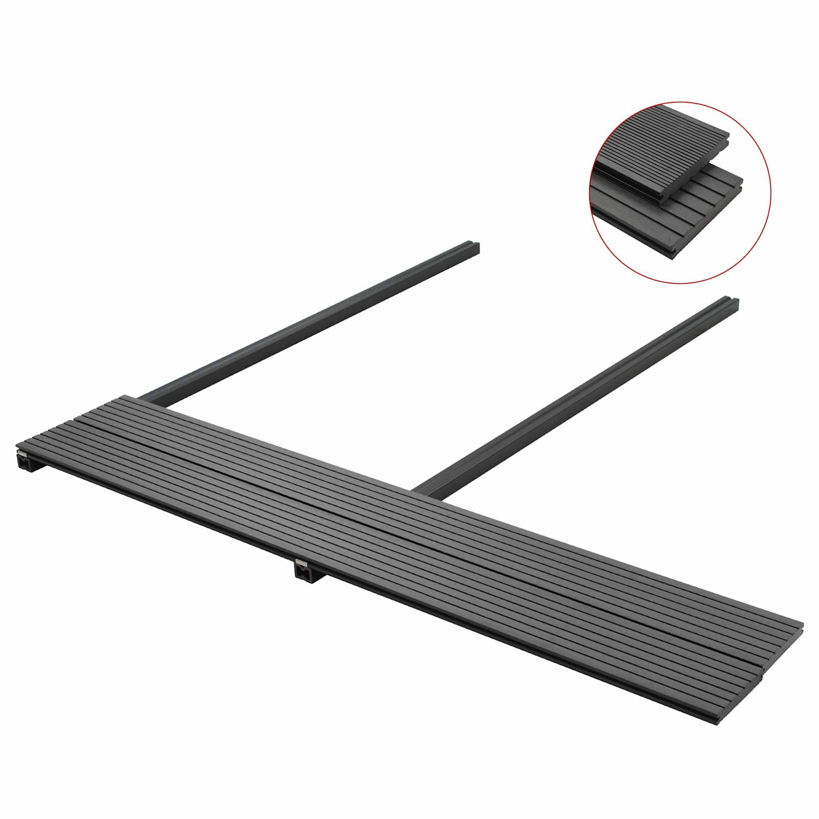 Terrassendiele 6 Pcs Grau Wpc