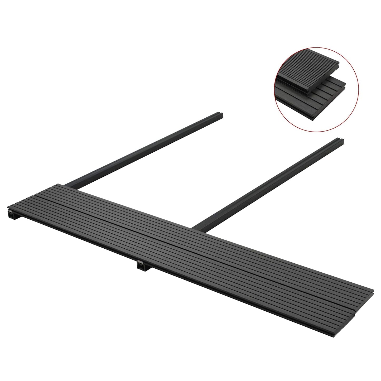 Terrassendiele 6 Pcs Schwarz Wpc