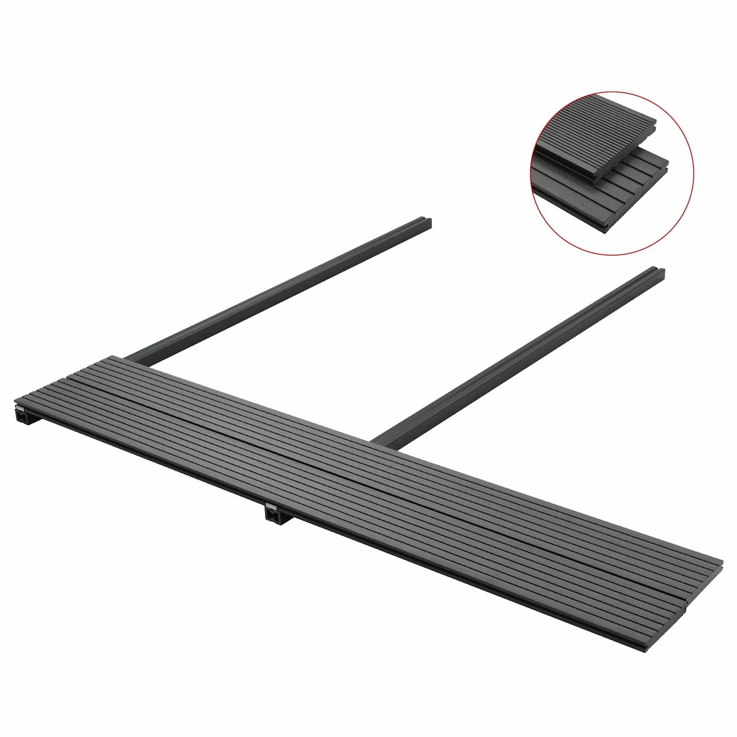 Terrassendiele 4 Pcs Grau Wpc