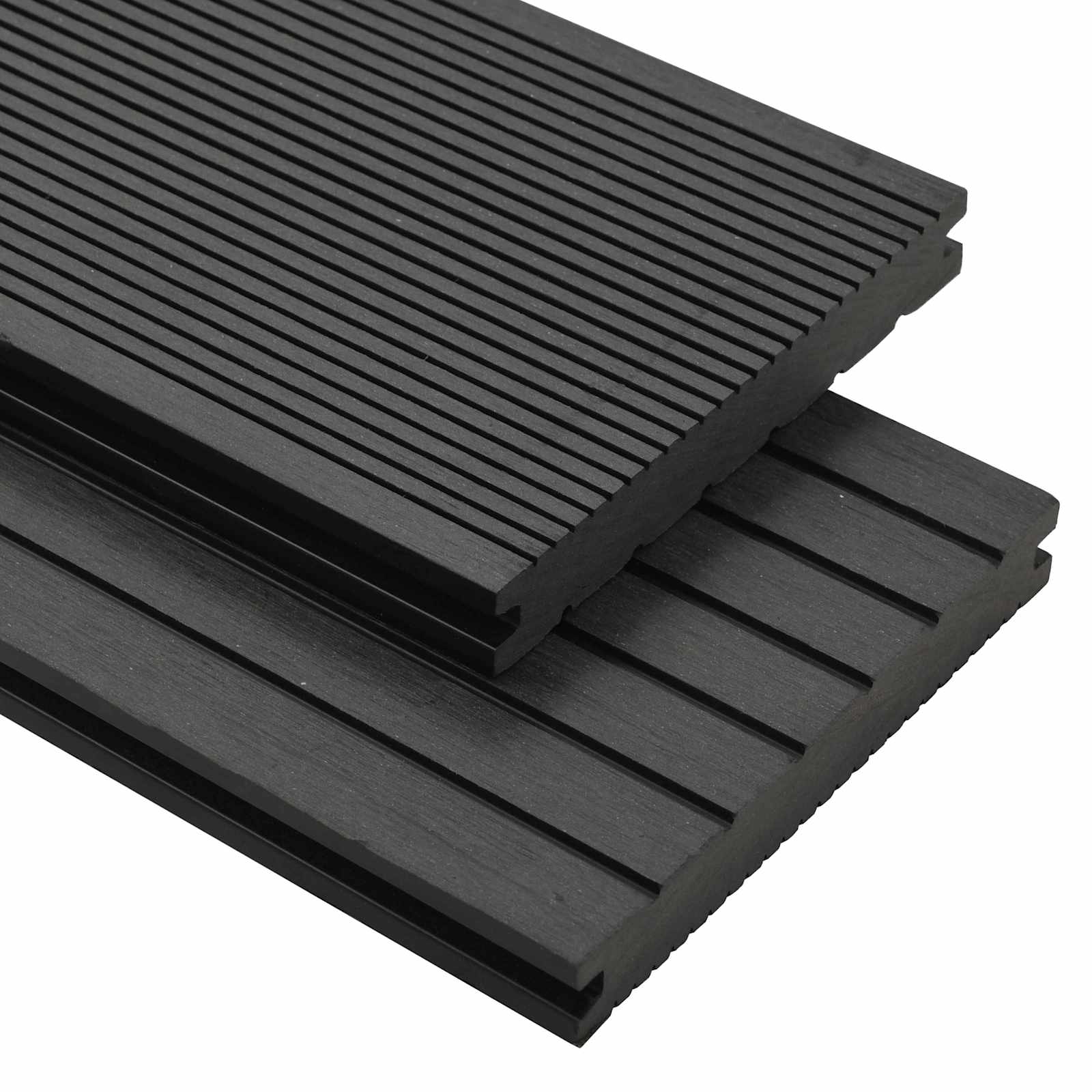Terrassendiele 4 Pcs Schwarz Wpc