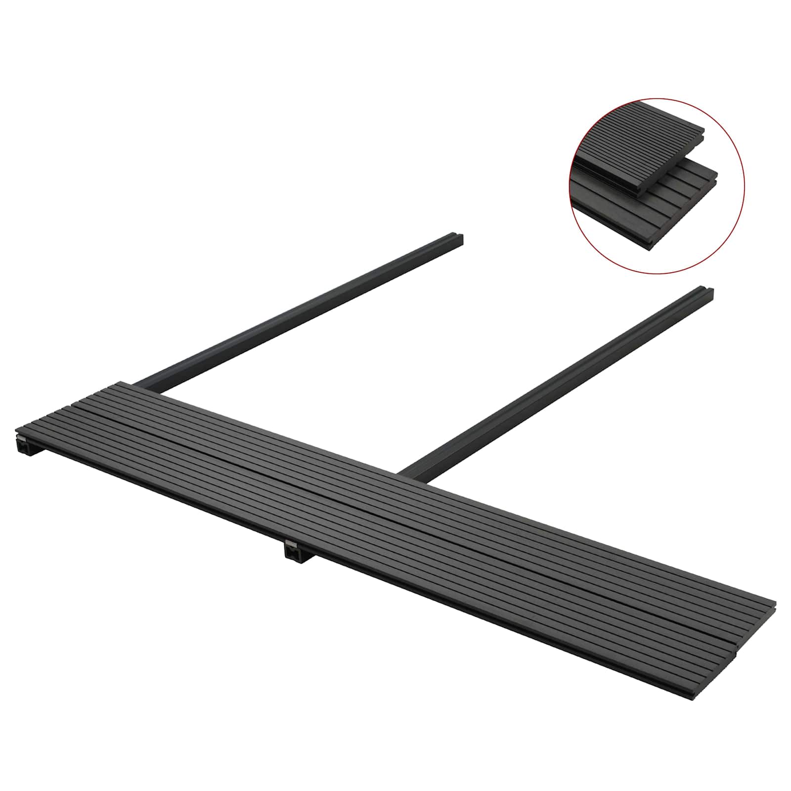 Terrassendiele 4 Pcs Schwarz Wpc