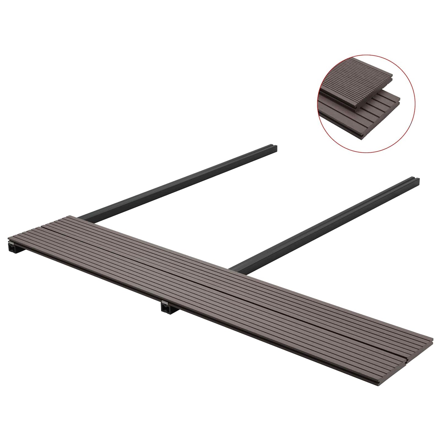 Terrassendiele 4 Pcs Dunkelbraun Wpc