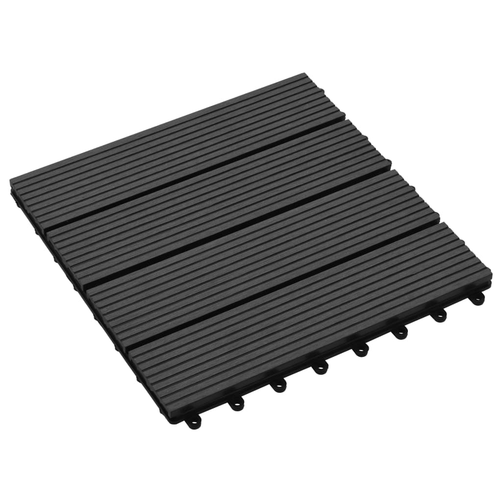 Terrassenfliesen 11 Stück Wpc 30 X 30 Cm 1 Qm Schwarz