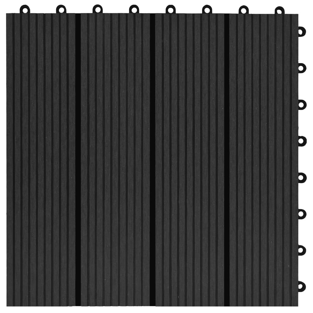 Terrassenfliesen 11 Stück Wpc 30 X 30 Cm 1 Qm Schwarz