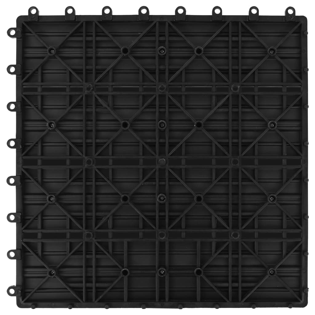 Terrassenfliesen 11 Stück Wpc 30 X 30 Cm 1 Qm Schwarz
