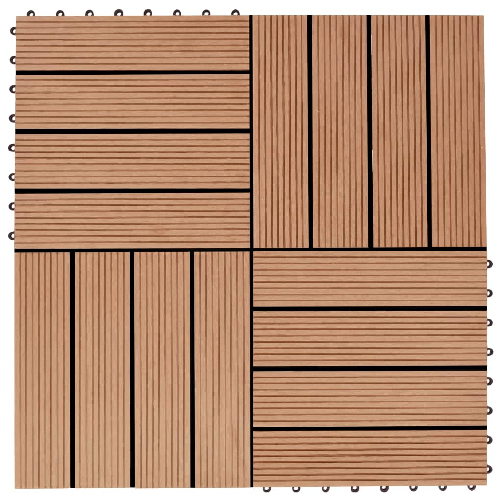 Terrassenfliesen 11 Stück Wpc 30 X 30 Cm 1 Qm Teakholzfarbe