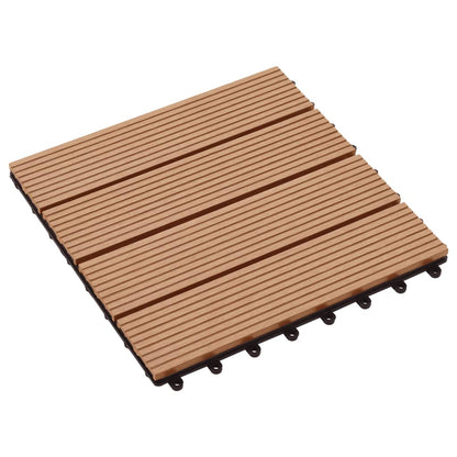 Terrassenfliesen 11 Stück Wpc 30 X 30 Cm 1 Qm Teakholzfarbe