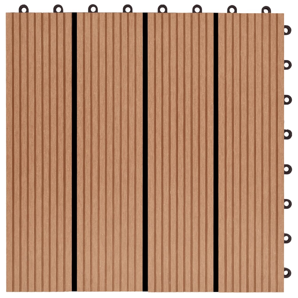 Terrassenfliesen 11 Stück Wpc 30 X 30 Cm 1 Qm Teakholzfarbe