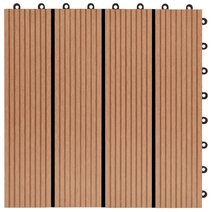 Terrassenfliesen 11 Stück Wpc 30 X 30 Cm 1 Qm Teakholzfarbe