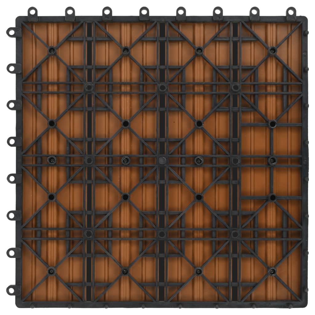 Terrassenfliesen 11 Stück Wpc 30 X 30 Cm 1 Qm Teakholzfarbe