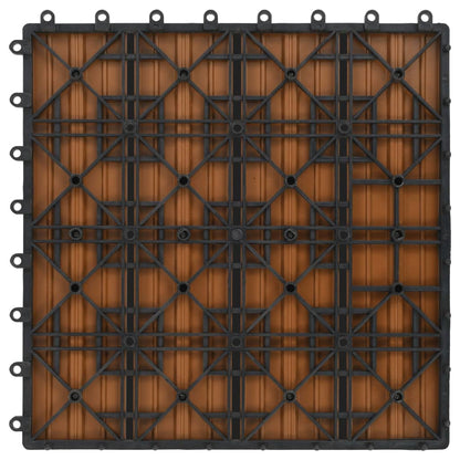 Terrassenfliesen 11 Stück Wpc 30 X 30 Cm 1 Qm Teakholzfarbe