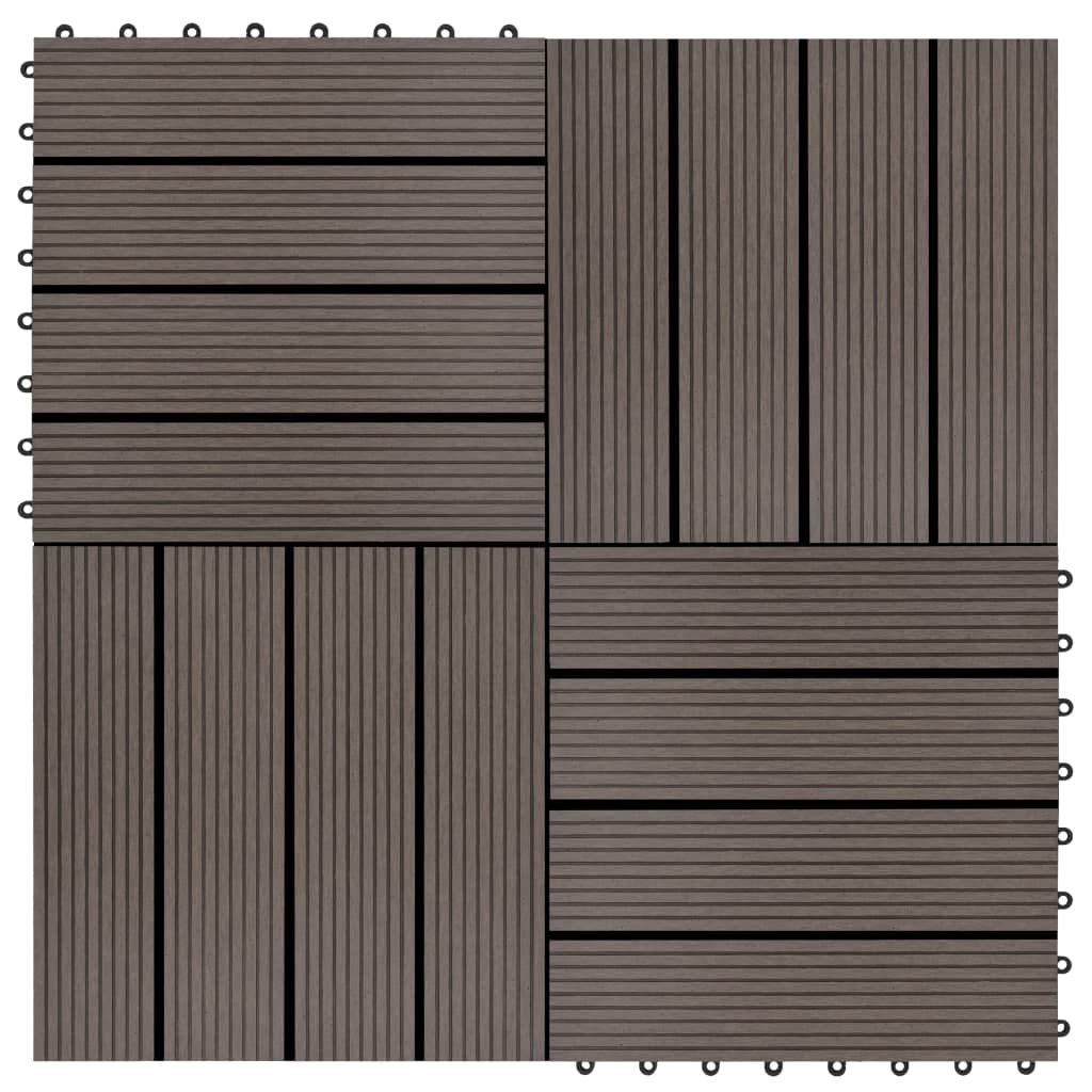 Terrassenfliesen 11 Stück Wpc 30 X 30 Cm 1 Qm Dunkelbraun