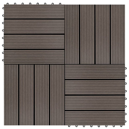 Terrassenfliesen 11 Stück Wpc 30 X 30 Cm 1 Qm Dunkelbraun