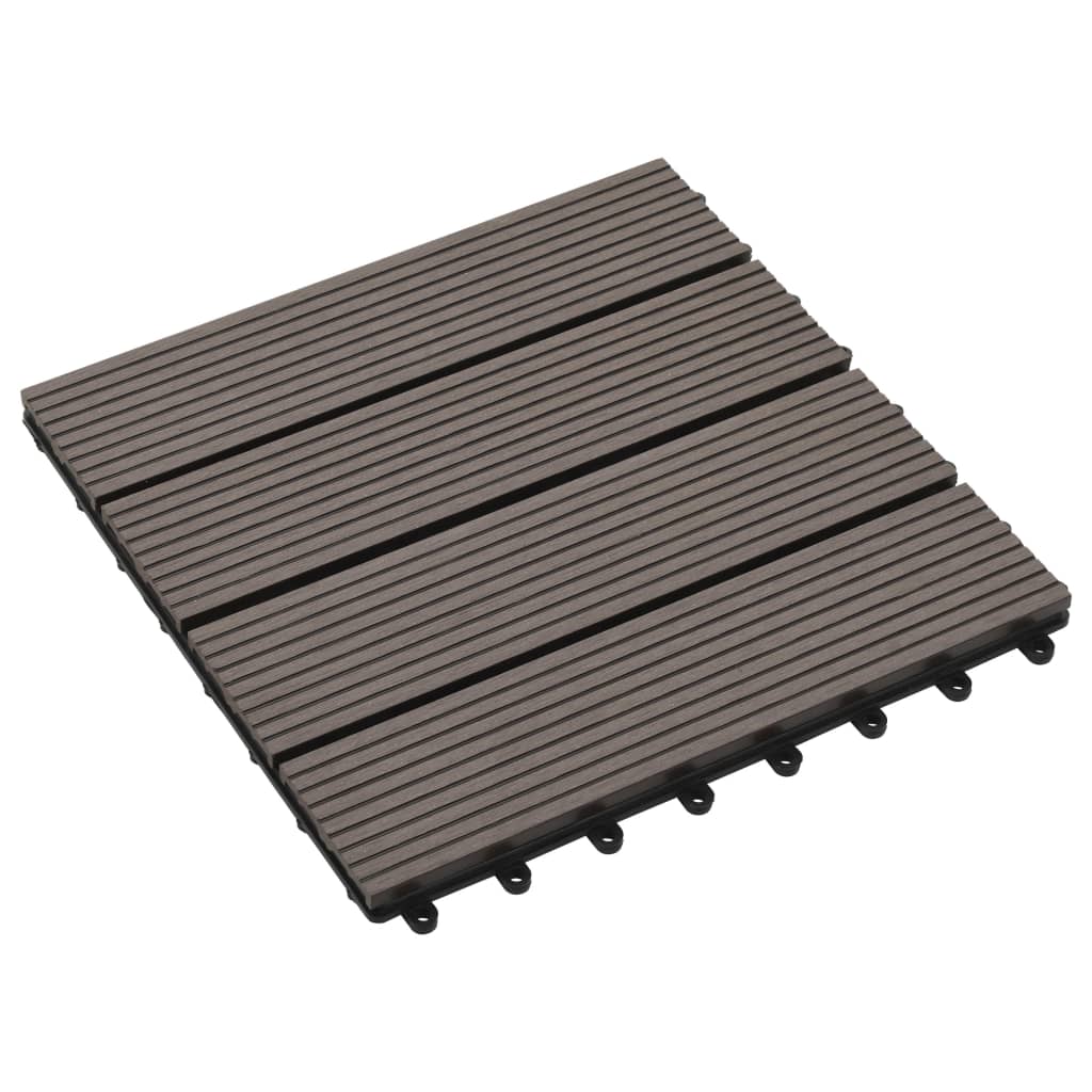 Terrassenfliesen 11 Stück Wpc 30 X 30 Cm 1 Qm Dunkelbraun