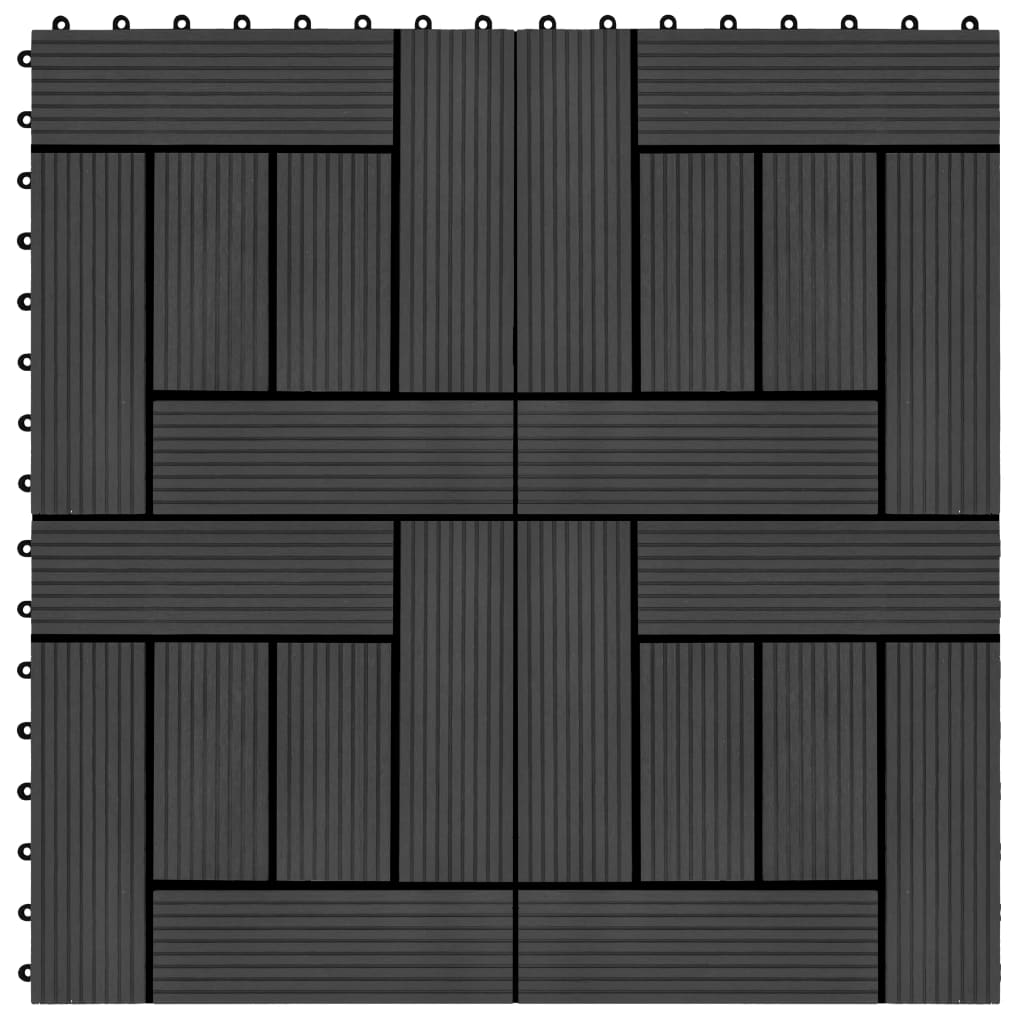 Terrassenfliesen 11 Stück Wpc 30 X 30 Cm 1 Qm Schwarz
