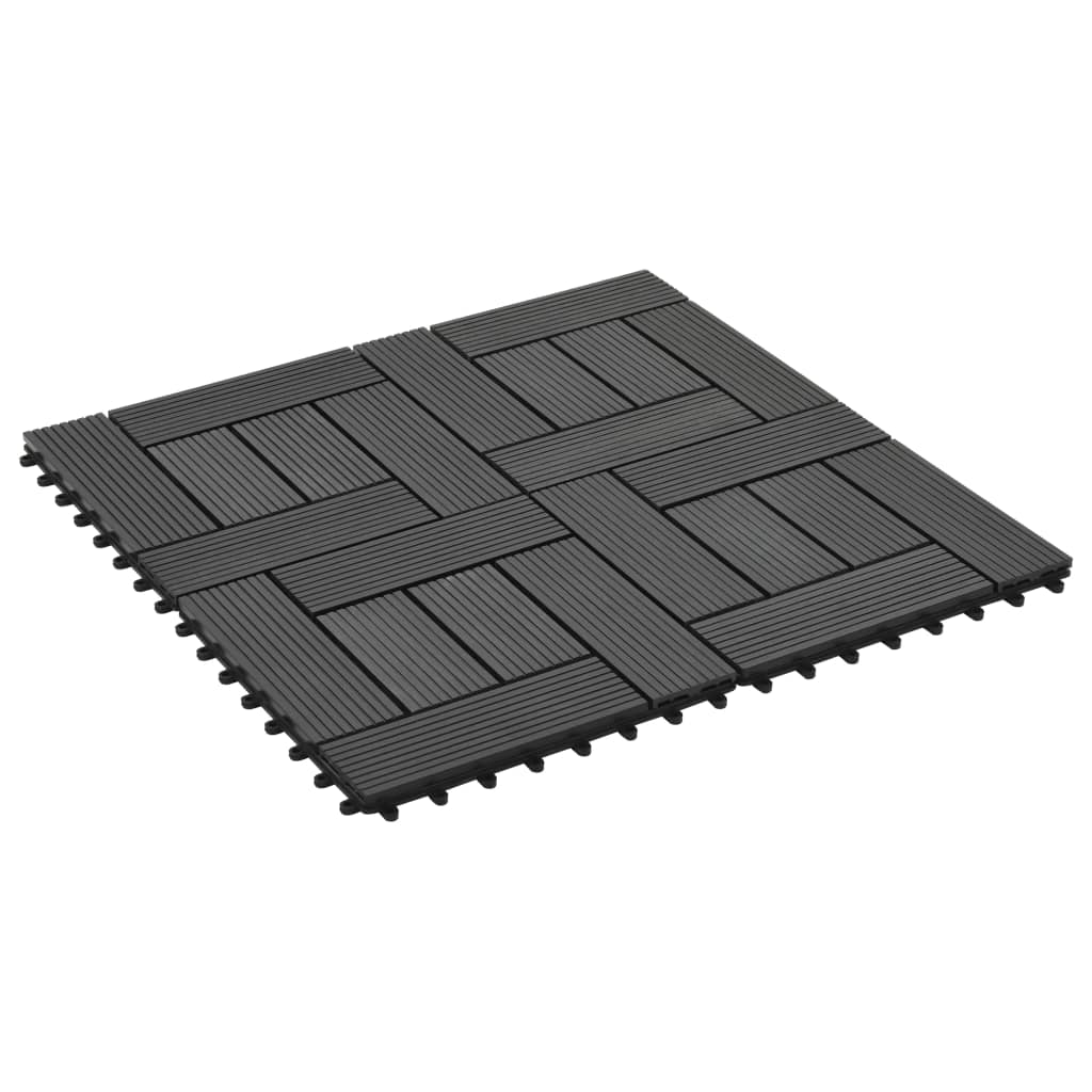 Terrassenfliesen 11 Stück Wpc 30 X 30 Cm 1 Qm Schwarz