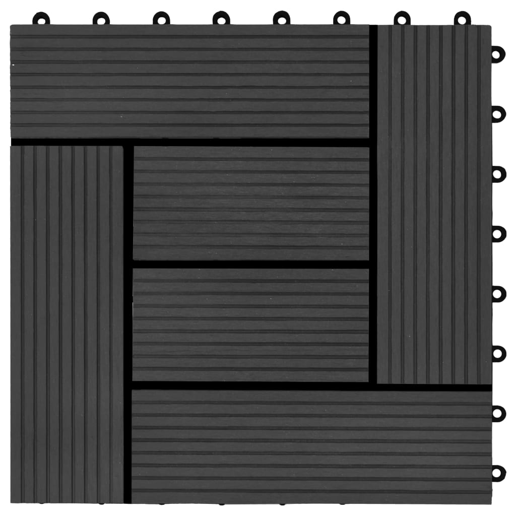 Terrassenfliesen 11 Stück Wpc 30 X 30 Cm 1 Qm Schwarz