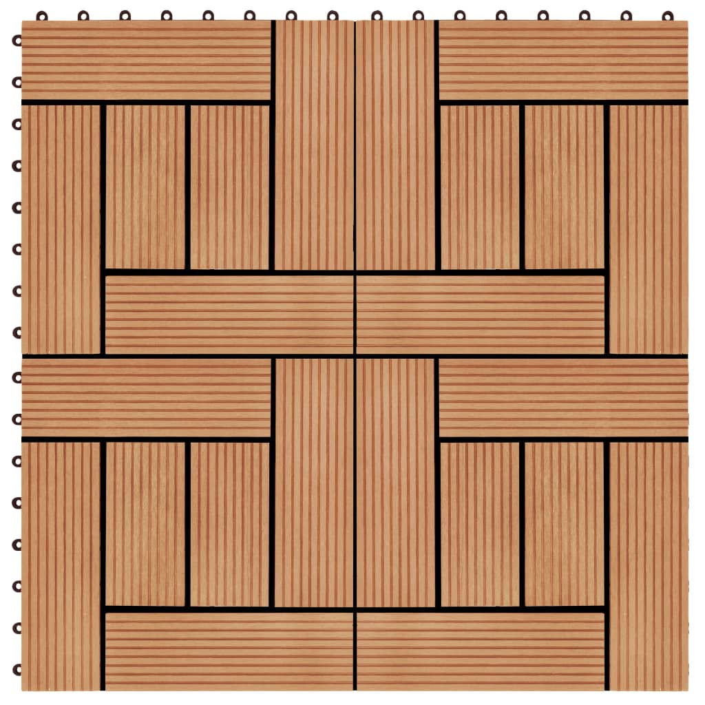 Terrassenfliesen 11 Stück Wpc 30 X 30 Cm 1 Qm Teakholzfarbe