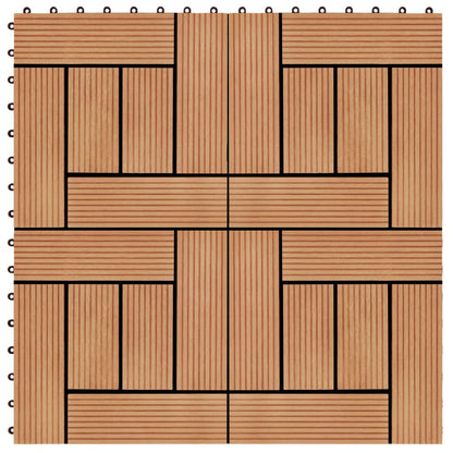 Terrassenfliesen 11 Stück Wpc 30 X 30 Cm 1 Qm Teakholzfarbe