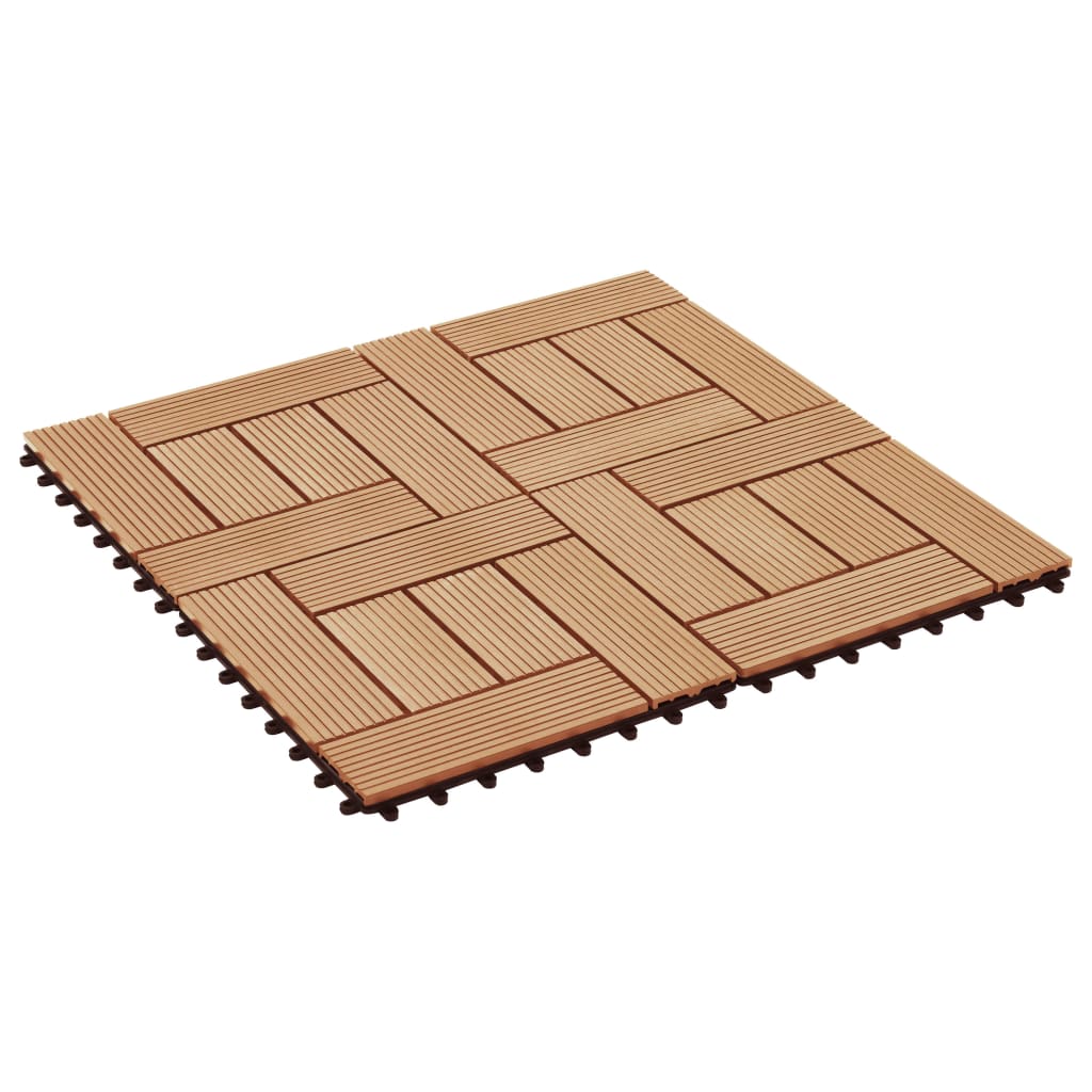 Terrassenfliesen 11 Stück Wpc 30 X 30 Cm 1 Qm Teakholzfarbe