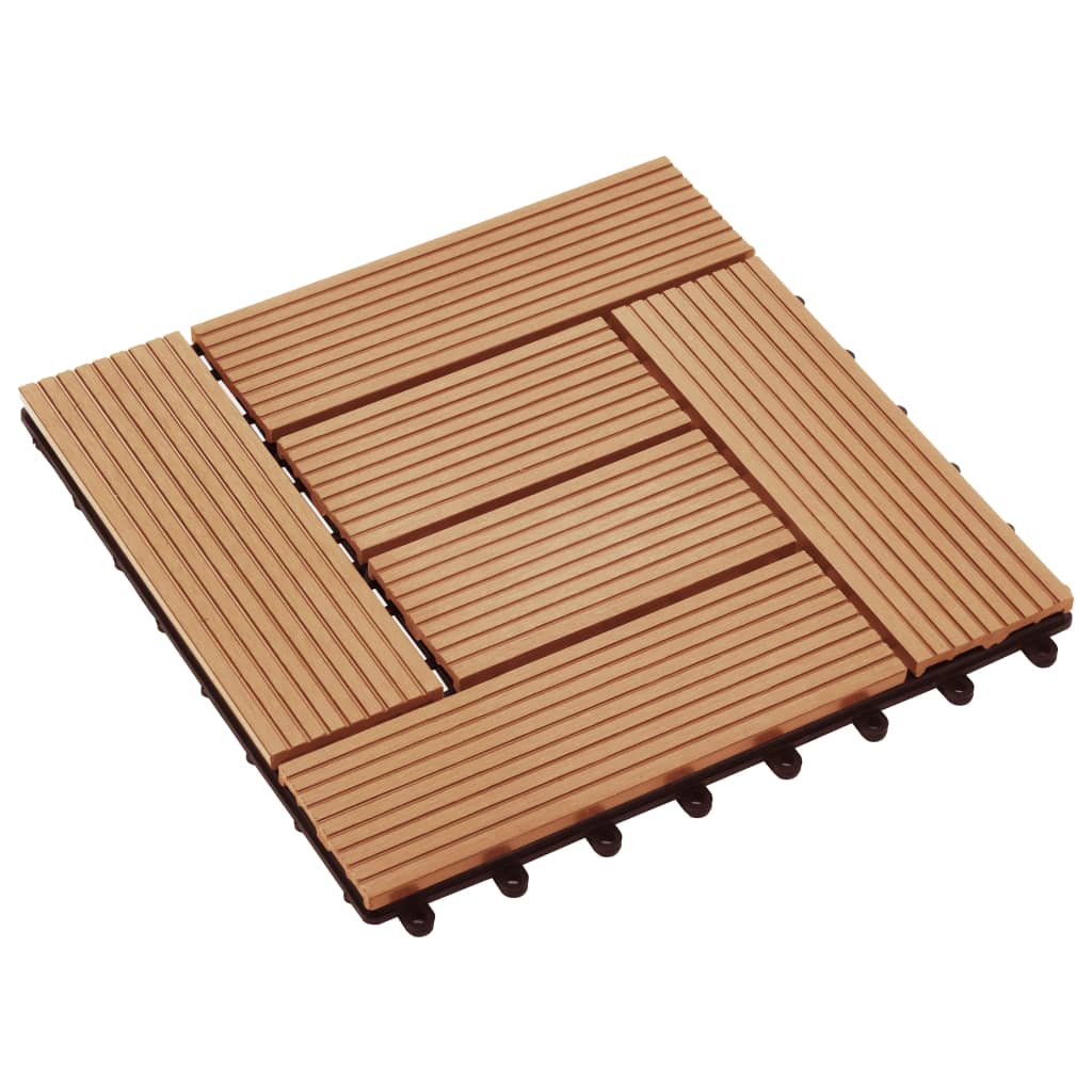 Terrassenfliesen 11 Stück Wpc 30 X 30 Cm 1 Qm Teakholzfarbe