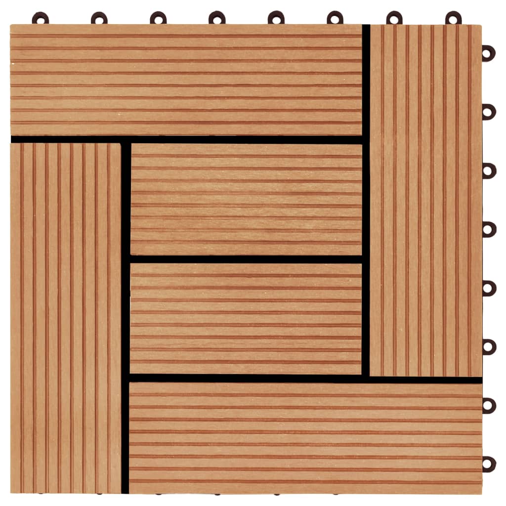 Terrassenfliesen 11 Stück Wpc 30 X 30 Cm 1 Qm Teakholzfarbe