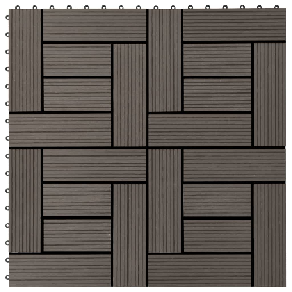Terrassenfliesen 11 Stück Wpc 30 X 30 Cm 1 Qm Dunkelbraun