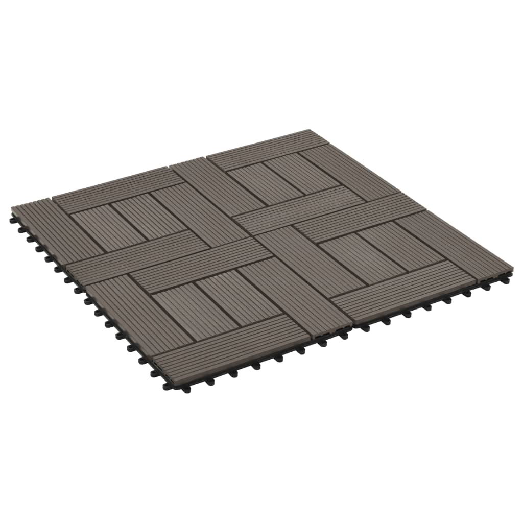 Terrassenfliesen 11 Stück Wpc 30 X 30 Cm 1 Qm Dunkelbraun