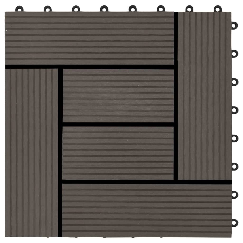 Terrassenfliesen 11 Stück Wpc 30 X 30 Cm 1 Qm Dunkelbraun