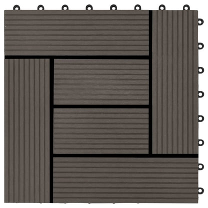 Terrassenfliesen 11 Stück Wpc 30 X 30 Cm 1 Qm Dunkelbraun