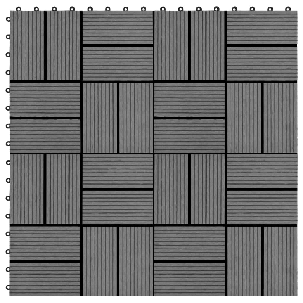 Terrassenfliesen 11 Stück Wpc 30 X 30 Cm 1 Qm Grau