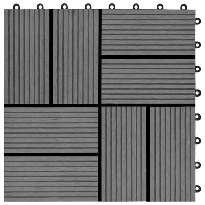 Terrassenfliesen 11 Stück Wpc 30 X 30 Cm 1 Qm Grau