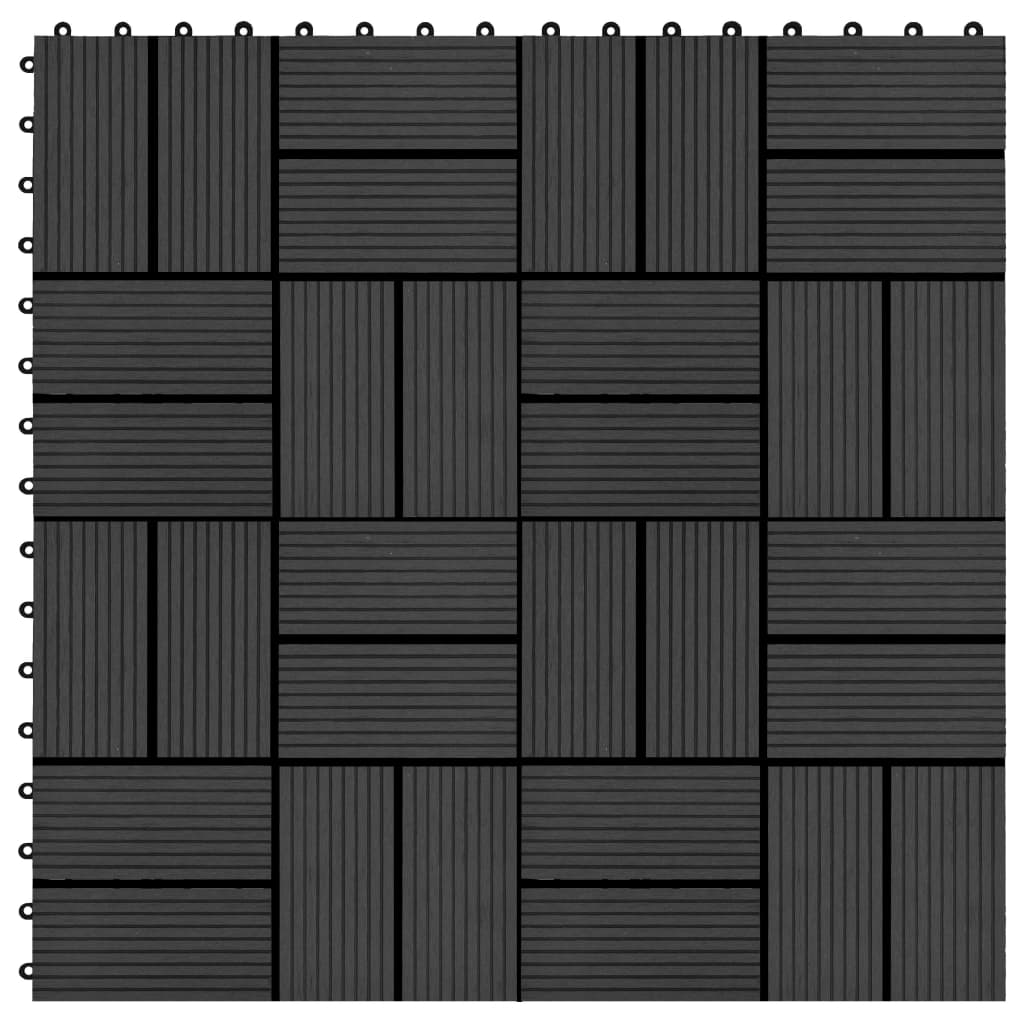 Terrassenfliesen 11 Stück Wpc 30 X 30 Cm 1 Qm Schwarz