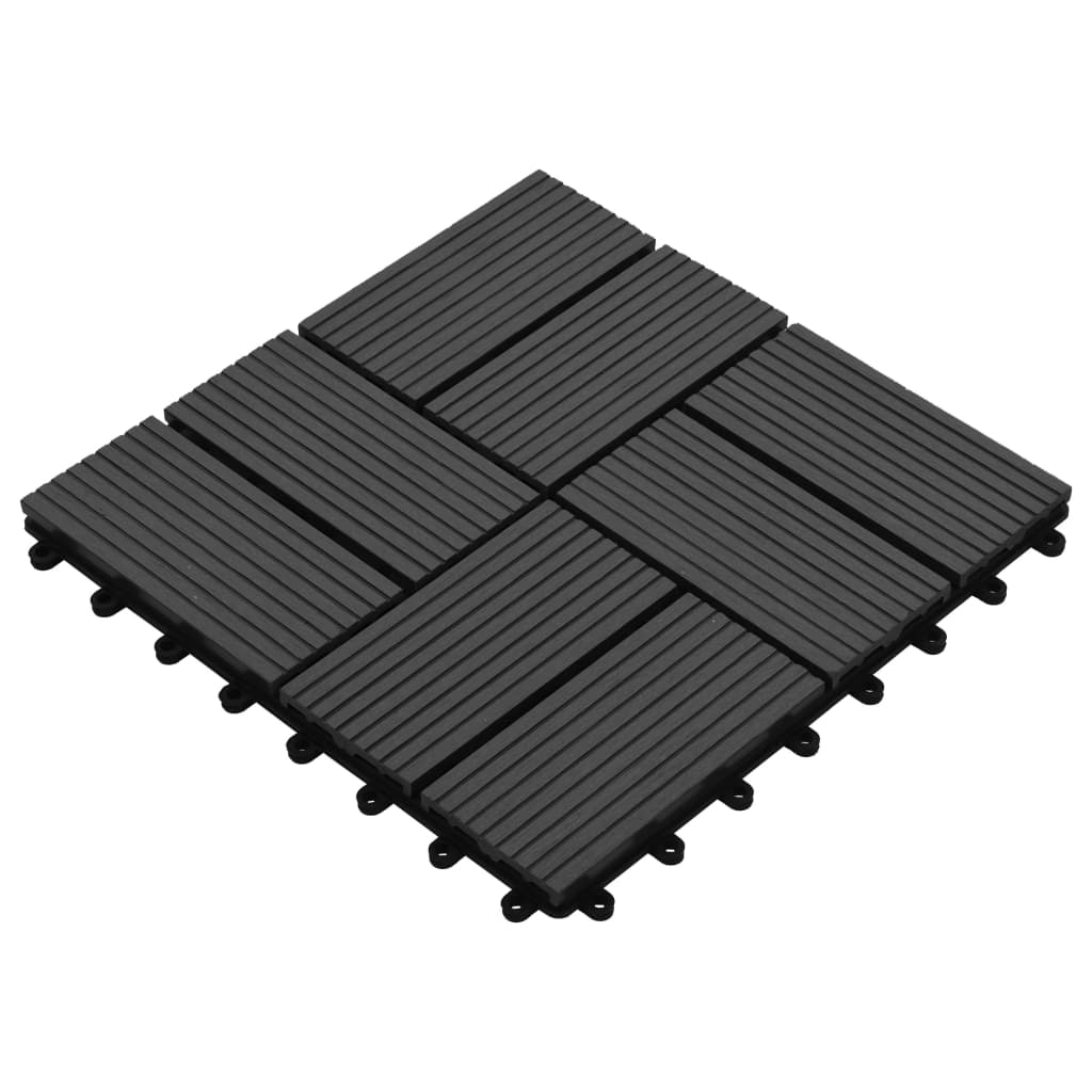 Terrassenfliesen 11 Stück Wpc 30 X 30 Cm 1 Qm Schwarz