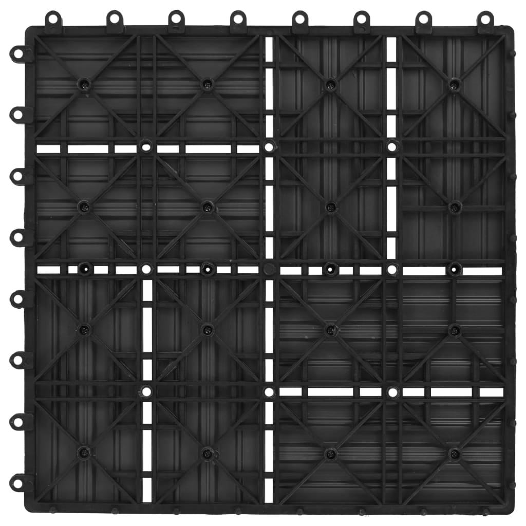 Terrassenfliesen 11 Stück Wpc 30 X 30 Cm 1 Qm Schwarz