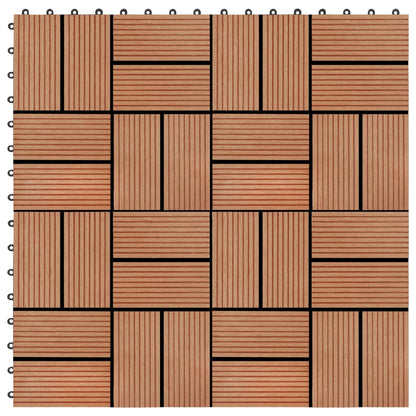 Terrassenfliesen 11 Stück Wpc 30 X 30 Cm 1 Qm Teakholzfarbe