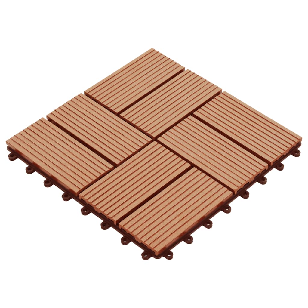 Terrassenfliesen 11 Stück Wpc 30 X 30 Cm 1 Qm Teakholzfarbe