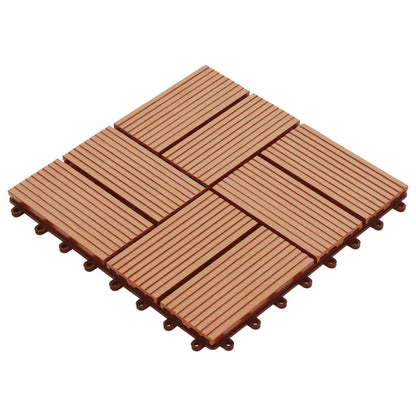 Terrassenfliesen 11 Stück Wpc 30 X 30 Cm 1 Qm Teakholzfarbe