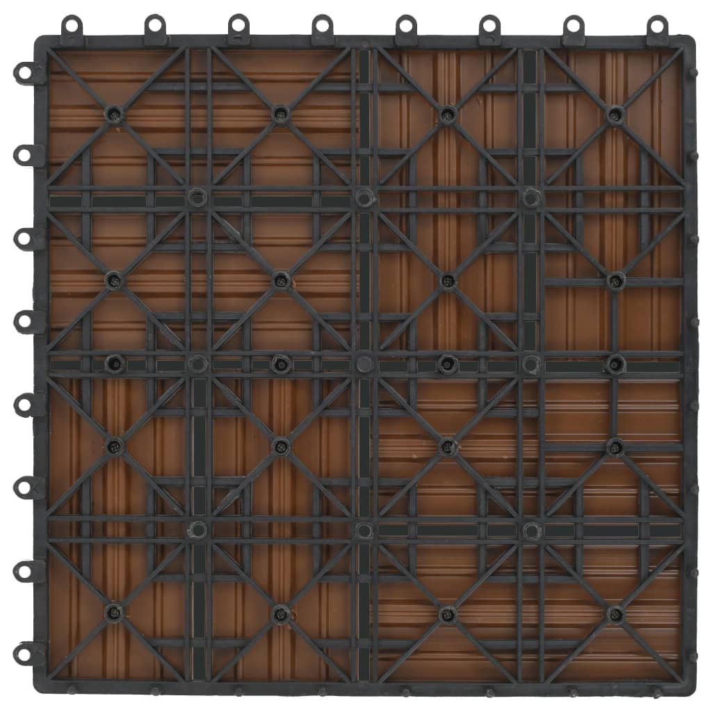 Terrassenfliesen 11 Stück Wpc 30 X 30 Cm 1 Qm Teakholzfarbe