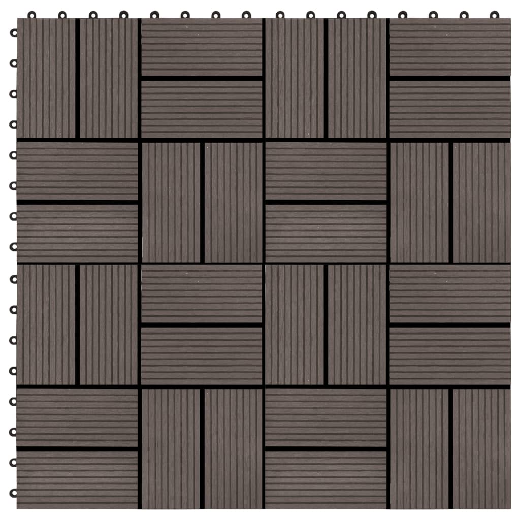 Terrassenfliesen 11 Stück Wpc 30 X 30 Cm 1 Qm Dunkelbraun