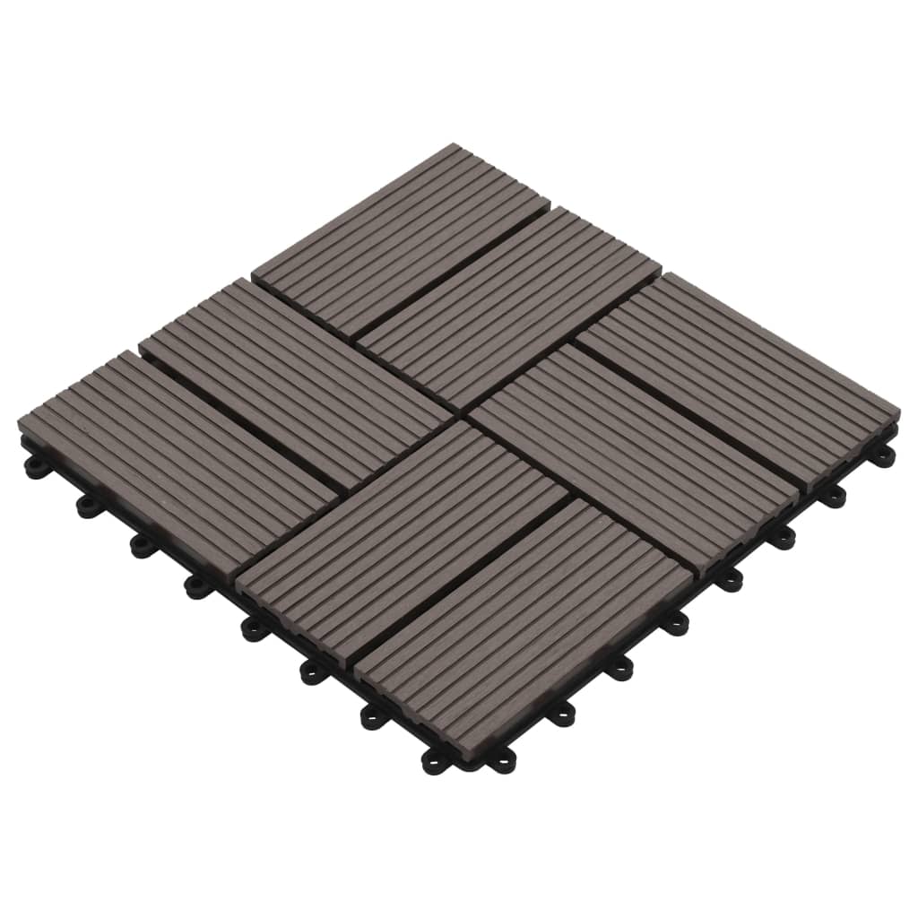 Terrassenfliesen 11 Stück Wpc 30 X 30 Cm 1 Qm Dunkelbraun