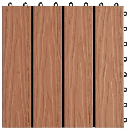 Terrassenfliesen 11Stk. Tief Geprägt Wpc 30X30Cm 1 Qm Hellbraun