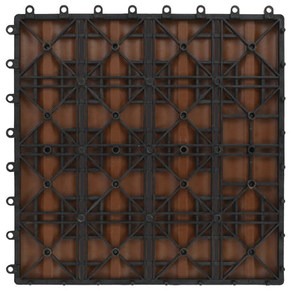 Terrassenfliesen 11Stk. Tief Geprägt Wpc 30X30Cm 1 Qm Hellbraun