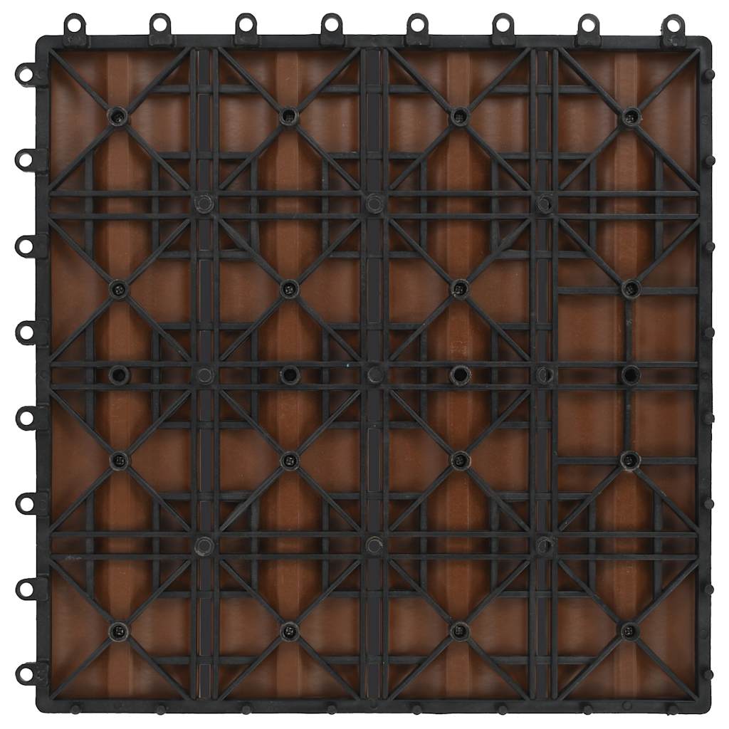 Terrassenfliesen 11Stk. Tief Geprägt Wpc 30X30Cm 1 Qm Hellbraun