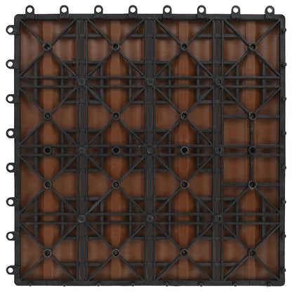 Terrassenfliesen 11Stk. Tief Geprägt Wpc 30X30Cm 1 Qm Hellbraun