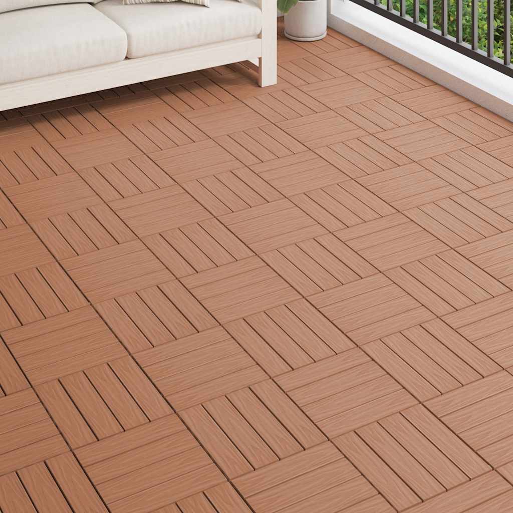 Terrassenfliesen 11Stk. Tief Geprägt Wpc 30X30Cm 1 Qm Hellbraun