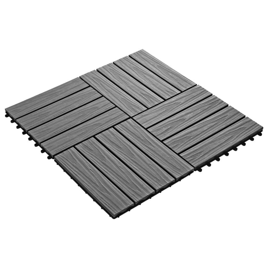 Terrassenfliesen 11 Stk. Tief Geprägt Wpc 30X30Cm 1 Qm Grau